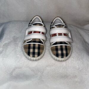 Burberry Kids Sneakers with Plaid and White Accents
